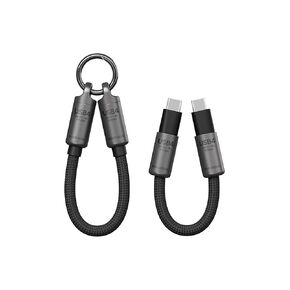 Hagibis USB4 Cable Portable Keychain 0.5ft, 80Gpbs 240W 8K@60Hz Short C to C Cable Lanyard Type-C Cable for iPhone 16 Pro Max, iPad Pro, Thunderbolt 5/4/3, External SSD (Grey)