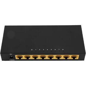 Ethernet Switch, 8 Port Ethernet Splitter RJ45 Port Fullhalf Duplex Plug and Play 10/100Mbps for Schools (US Plug)