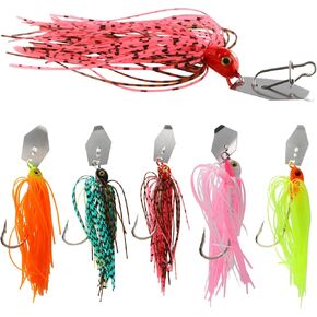 6 PCS Chatterbait Fishing Lures, Sharp Chatter Baits for Bass Fishing, Realistic Swimming Movements, Suitable for Pike, Perch, Trout, Vermicelli (Multiple Colors)