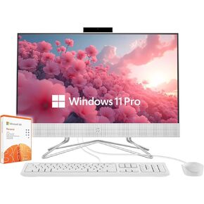 HP-All in One Desktop-Computer Windows 11 Pro PC - Office 365 One Year - 24" FullHD 1920 * 1080-16GB RAM - 1TB PCIe SSD - Intel Core i3-1115G4 - Wired Keyboard Mouse Set - Webcam - Home Kids - 2024