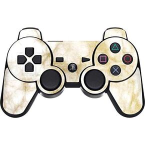 Skinit Decal Gaming Skin for PS3 Dual Shock Wireless Controller - Originally Designed Gold and White Marble Design