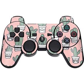Skinit Decal Gaming Skin for PS3 Dual Shock Wireless Controller - Originally Designed Pink Cactus Design