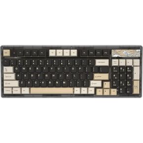 YUNZII Keynovo IF98 Pro Tri-Mode Wireless Bluetooth Hot Swappable Gasket Mechanical Gaming Keyboard 98 Key 96% 1800 Layout RGB Backlight for Mac & Win (Gateron G Pro Red, Wireless Black)