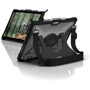 URBAN ARMOR GEAR UAG Designed for Microsoft Surface Pro 8 Case Plasma w/Hand Strap & Shoulder Strap Feather-Light Translucent Rugged Military Drop Tested Protective Cover Ice