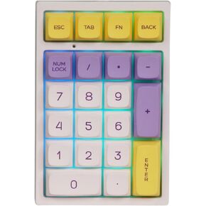 EPOMAKER TH21 21 Keys Hot Swappable Wired Numpad with RGB Backlight, Programmable, XDA Profile PBT Keycaps for Win/Mac(Gateron Pro Yellow)