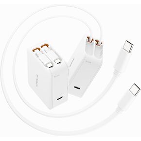 SUPERONE 3 in 1 Retractable Wall Charger with Dual USB C Cables, PD 35W Fast Charging Retractable Phone Charger Wall Plug for iPhone 16/15/14/13/12 Series, Pad, Tablet, Samsung, Pixel and Travel