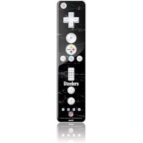 Skinit Decal Gaming Skin Compatible with Wii Remote Controller - Officially Licensed NFL Pittsburgh Steelers Distressed Design