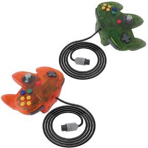 llololl bgbg New 2 Packs Classic 64 Wired Controller Joystick for N64 Video Game System N64 Console (Jungle Green and Orange)