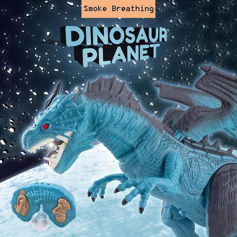 Liberty Imports Remote Control Dinosaur Toys for Kids, RC Velociraptor Robot Toys 2.4Ghz Walking Large Electronic Pet Robo Dino with Lights and Roaring Sound for Boys Girls in Saudi Arabia