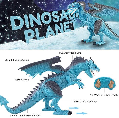 Liberty Imports Remote Control Dinosaur Toys for Kids, RC Velociraptor Robot Toys 2.4Ghz Walking Large Electronic Pet Robo Dino with Lights and Roaring Sound for Boys Girls in Saudi Arabia