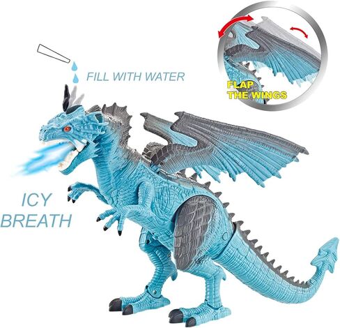 Liberty Imports Remote Control Dinosaur Toys for Kids, RC Velociraptor Robot Toys 2.4Ghz Walking Large Electronic Pet Robo Dino with Lights and Roaring Sound for Boys Girls in Saudi Arabia
