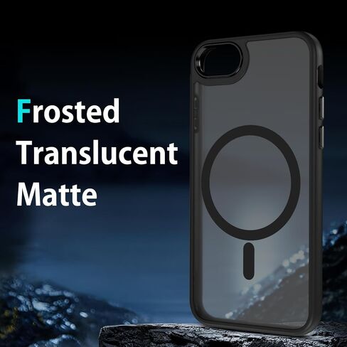 DUEDUE for iPhone 8 Plus Case, iPhone 7 Plus Case Magnetic[Compatible with Magsafe], Translucent Matte Back Protective Cover Anti-Scratch Shockproof Phone Case for iPhone 7 Plus/8 Plus, Black in Saudi Arabia