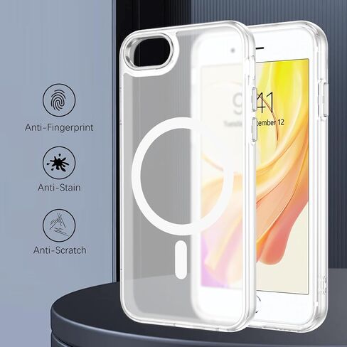 Duedue for iPhone 8 Plus Case ، iPhone 7 Plus Case Magnetic [متوافق مع Magsafe] ، غطاء هاتف واقعي غير لامع شفاف مضاد للصدمات لـ iPhone 7 Plus/8 Plus ، Black in Saudi Arabia
