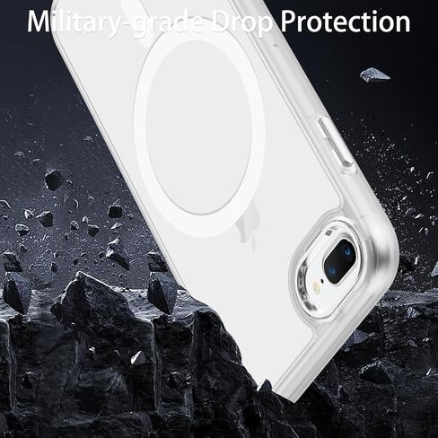 Duedue for iPhone 8 Plus Case ، iPhone 7 Plus Case Magnetic [متوافق مع Magsafe] ، غطاء هاتف واقعي غير لامع شفاف مضاد للصدمات لـ iPhone 7 Plus/8 Plus ، Black in Saudi Arabia