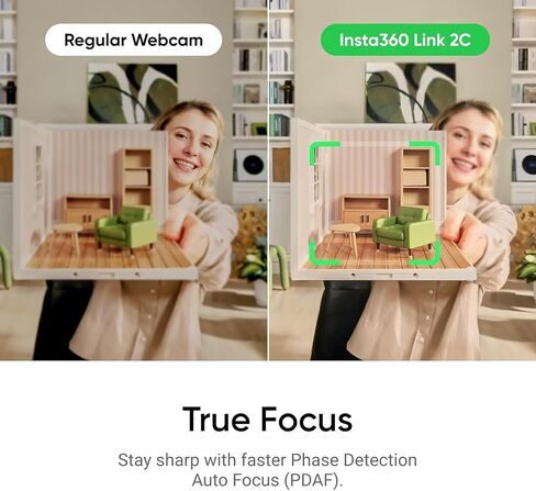 Insta360 Link 2C- PTZ 4K Webcam with 1/2" Sensor, AI Tracking, Gesture Control, HDR, Noise-Canceling Mic, Webcam for Laptop, Live Streaming, Gaming, Video Camera Works with Zoom, Teams, Twitch in Saudi Arabia