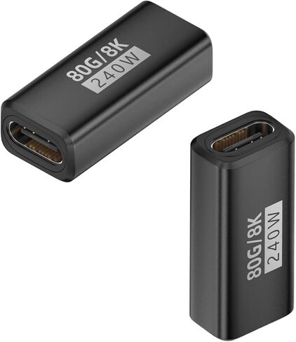 Qianrenon USB4 2.0 النوع C محول بيانات الشحن السريع 80 جيجابت في الثانية USB C أنثى إلى موصل الوظائف الكاملة الإناث Coupler PD240W 48V 5A 8K@60Hz ، AL HOUSIC in Kuwait