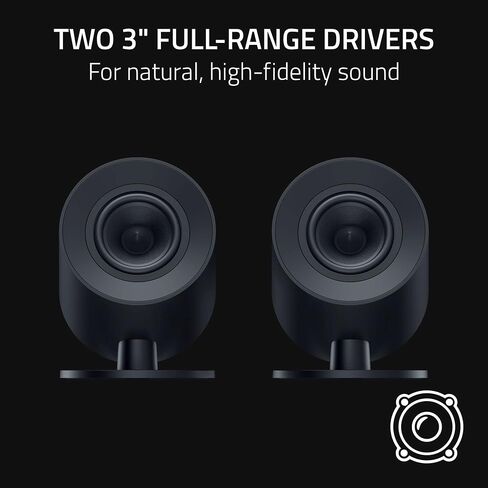 Razer Nommo V2 X - Full-Range 2.0 PC Gaming Speakers: THX Spatial Audio - Rear-Facing Bass Ports - Two 3" Full-Range Drivers - Max Sound Pressure Level 96dB - Wireless Control Pod (Renewed) in Kuwait