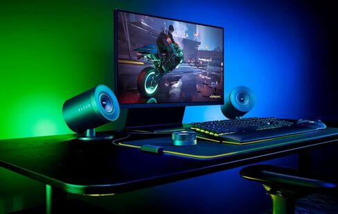 Razer Nommo V2 X - مكبرات الصوت الكاملة 2.0 PC: THX الصوت المكاني - منافذ الجهير الخلفية - سائقين 3 بوصة - مستوى ضغط الصوت الأقصى 96 ديسيبل - جراب التحكم اللاسلكي (متجدد) in Saudi Arabia