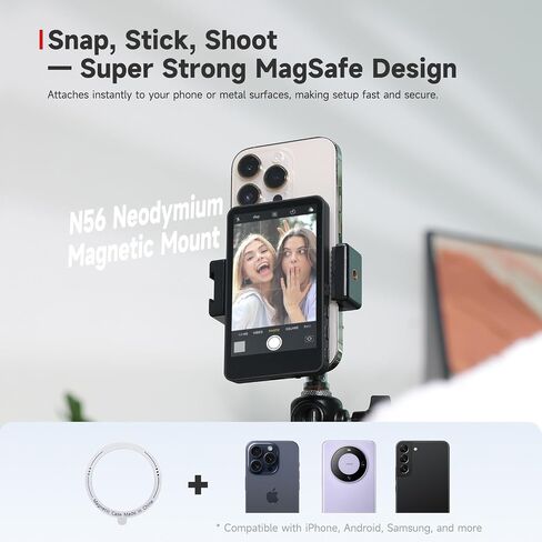SYNCO XView M4 Selfie Monitor Screen - P2P Direct Connection Ultra-Low Latency Selfie Back Camera Monitor iPhone, with Magnetizing Sheet, 3-Hour Battery Life, Compatible with iOS and Android (White) in Saudi Arabia