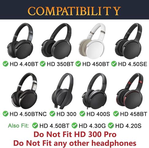 Soulwit Cooling -Gel Pads Coushions Placions ، وأسماء الأذن لـ Sennheiser HD 4.50BT ، HD 4.50BTNC ، HD 4.50SE ، HD 4.40BT ، HD 4.30G ، HD 4.20S ، HD 458BT ، HD 450 ، HD 400S ، HD 400S ، HD 350BT - Black. in Kuwait