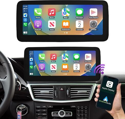 Ninetom 12.3 بوصة الشاشة اللاسلكية اللاسلكية Carplay Android Auto Multimedia Car Radio Treamer مع مرسيدس Benz E Class W212 مع نظام NTG4.0 (2009-2012) in Kuwait
