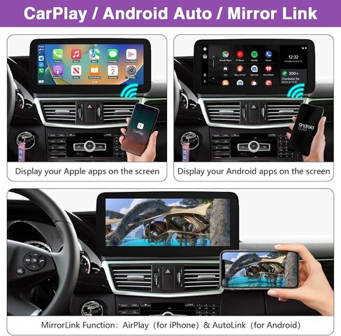 Ninetom 12.3 بوصة الشاشة اللاسلكية اللاسلكية Carplay Android Auto Multimedia Car Radio Treamer مع مرسيدس Benz E Class W212 مع نظام NTG4.0 (2009-2012) in Kuwait
