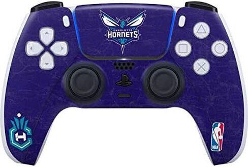Skinit Decal Gaming Skin Compatible with PS5 Controller - Officially Licensed NBA Charlotte Hornets Distressed-Purple Design in Saudi Arabia