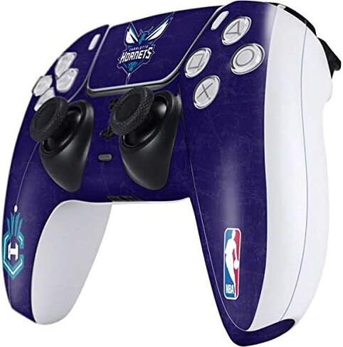 Skinit Decal Gaming Skin Compatible with PS5 Controller - Officially Licensed NBA Charlotte Hornets Distressed-Purple Design in Saudi Arabia