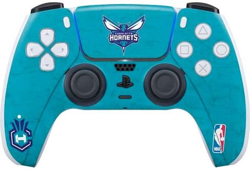 Skinit Decal Gaming Skin Compatible with PS5 Controller - Officially Licensed NBA Charlotte Hornets Distressed-Purple Design in Saudi Arabia