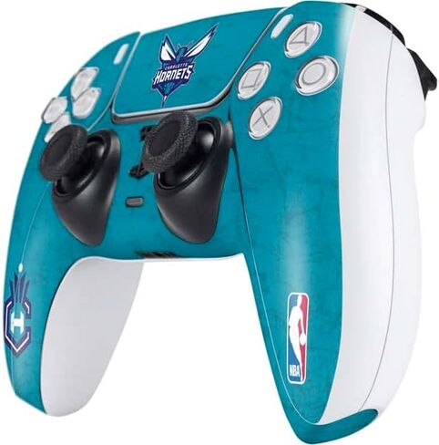Skinit Decal Gaming Skin Compatible with PS5 Controller - Officially Licensed NBA Charlotte Hornets Distressed-Purple Design in Saudi Arabia