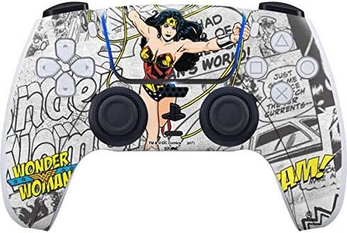 ألعاب Skinit Scenit Gaming Skin متوافقة مع وحدة تحكم PS5 - مرخص رسميًا DC Comics Wonder Woman Action Action Pose Design in Kuwait