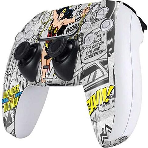 ألعاب Skinit Scenit Gaming Skin متوافقة مع وحدة تحكم PS5 - مرخص رسميًا DC Comics Wonder Woman Action Action Pose Design in Kuwait