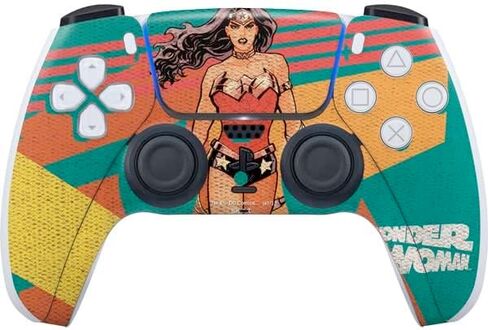 ألعاب Skinit Scenit Gaming Skin متوافقة مع وحدة تحكم PS5 - مرخص رسميًا DC Comics Wonder Woman Action Action Pose Design in Kuwait