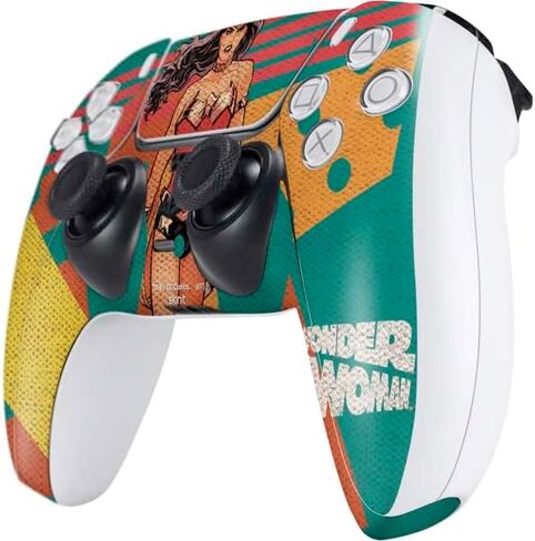 ألعاب Skinit Scenit Gaming Skin متوافقة مع وحدة تحكم PS5 - مرخص رسميًا DC Comics Wonder Woman Action Action Pose Design in Kuwait