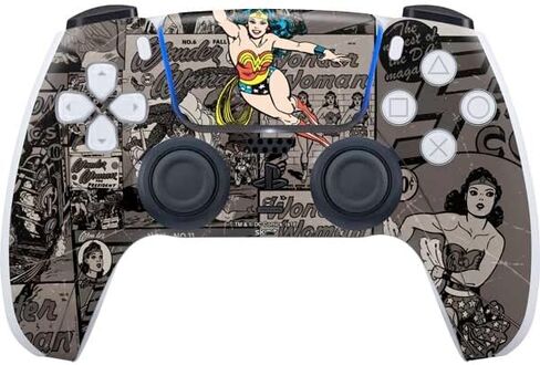 ألعاب Skinit Scenit Gaming Skin متوافقة مع وحدة تحكم PS5 - مرخص رسميًا DC Comics Wonder Woman Action Action Pose Design in Kuwait
