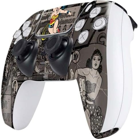 ألعاب Skinit Scenit Gaming Skin متوافقة مع وحدة تحكم PS5 - مرخص رسميًا DC Comics Wonder Woman Action Action Pose Design in Kuwait