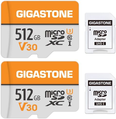 Gigastone 256gb 5-Pack Micro SD Card ، 4K Video Pro ، GoPro ، مراقبة ، كاميرا أمان ، كاميرا الحركة ، بدون طيار ، بطاقة ذاكرة MicroSDXC 100 ميجابايت/ثانية UHS-I V30 Class 10 in Kuwait