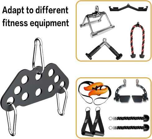 LAT Pulldown Attachments, Double to Single D Handle Adaptor Plate for Neutral Grip LAT Pull Down Bar, Exercise Machine Attachments for Cable Crossover Machine for Squat Rack Home Gym in Saudi Arabia