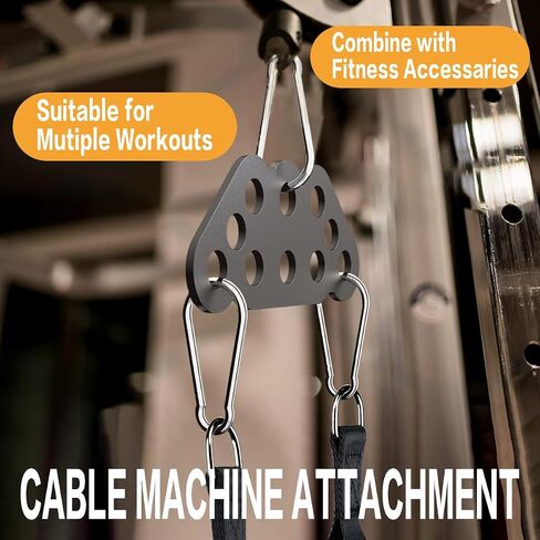 LAT Pulldown Attachments, Double to Single D Handle Adaptor Plate for Neutral Grip LAT Pull Down Bar, Exercise Machine Attachments for Cable Crossover Machine for Squat Rack Home Gym in Saudi Arabia