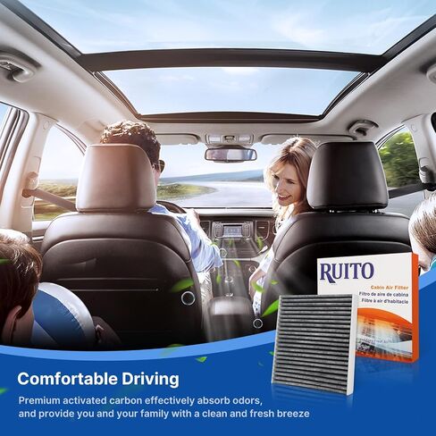 RUITO Cabin Air Filter RT920 W/Activated Carbon, Replacement for CF11920, C-MAX (2013-2018), Escape (2013-2019), Focus (2012-2018), GT (2017-2022), Transit Connect (2014-2022), MKC (2015-2019) in Saudi Arabia