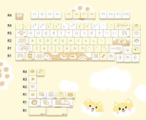 Cute Girls Afternoon Tea PBT Keycaps Compatible with 60/84 Mechanical Keyboards with MX Switch Compatibility(Pudding Bear) in Saudi Arabia