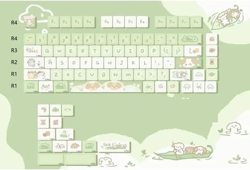 Cute Girls Afternoon Tea PBT Keycaps Compatible with 60/84 Mechanical Keyboards with MX Switch Compatibility(Pudding Bear) in Saudi Arabia
