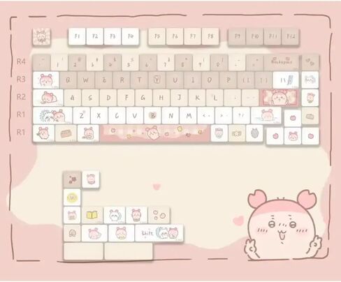 Cute Girls Afternoon Tea PBT Keycaps Compatible with 60/84 Mechanical Keyboards with MX Switch Compatibility(Pudding Bear) in Saudi Arabia