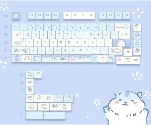 Cute Girls Afternoon Tea PBT Keycaps Compatible with 60/84 Mechanical Keyboards with MX Switch Compatibility(Pudding Bear) in Saudi Arabia