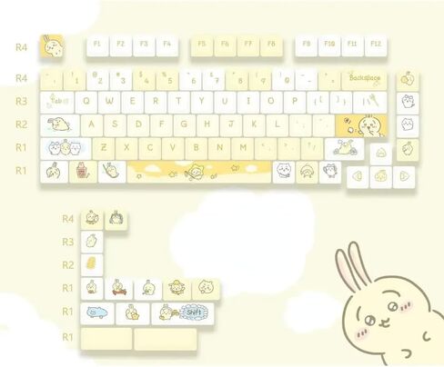 Cute Girls Afternoon Tea PBT Keycaps Compatible with 60/84 Mechanical Keyboards with MX Switch Compatibility(Pudding Bear) in Saudi Arabia