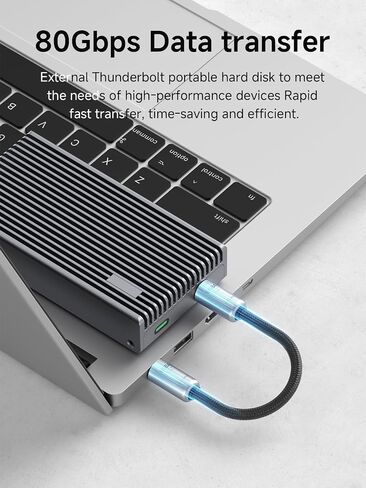 Hagibis USB4 Cable Portable Keychain 0.5ft, 80Gpbs 240W 8K@60Hz Short C to C Cable Lanyard Type-C Cable for iPhone 16 Pro Max, iPad Pro, Thunderbolt 5/4/3, External SSD (Grey) in Kuwait