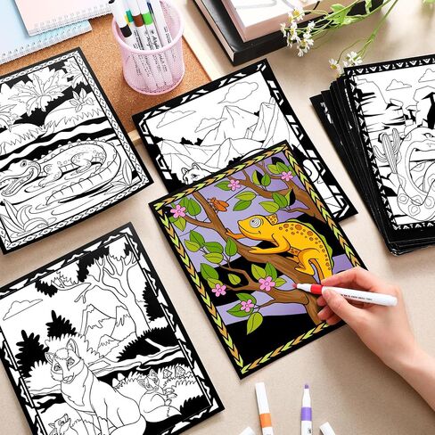 Zhanmai 24 Christmas Velvet Coloring Posters and Watercolor Pens Christmas Fuzzy Posters for Adults Teenagers Large Coloring Poster for Classroom Festive Holiday Arts Crafts Activity in Saudi Arabia