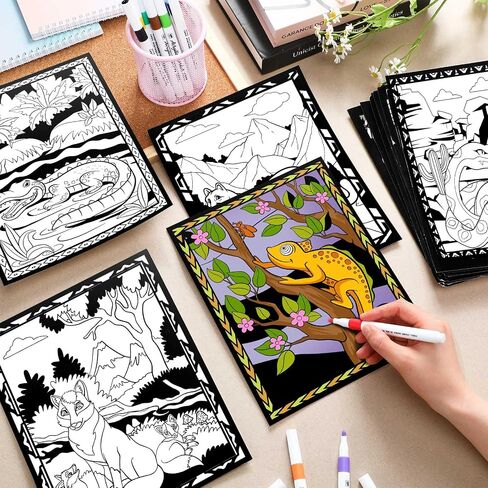 Zhanmai 24 Christmas Velvet Coloring Posters and Watercolor Pens Christmas Fuzzy Posters for Adults Teenagers Large Coloring Poster for Classroom Festive Holiday Arts Crafts Activity in Saudi Arabia
