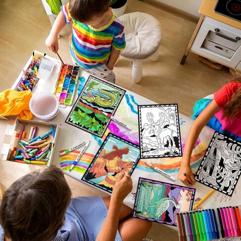 Zhanmai 24 Christmas Velvet Coloring Posters and Watercolor Pens Christmas Fuzzy Posters for Adults Teenagers Large Coloring Poster for Classroom Festive Holiday Arts Crafts Activity in Saudi Arabia