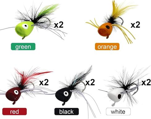 Topwater Fishing Lures, Fly Fishing Poppers, Bluegill Sunfish Bass Crappie Steelhead Flies Trout Salmon Perch for Fly Fishing Bass Panfish Bluegill Trout Salmon in Saudi Arabia